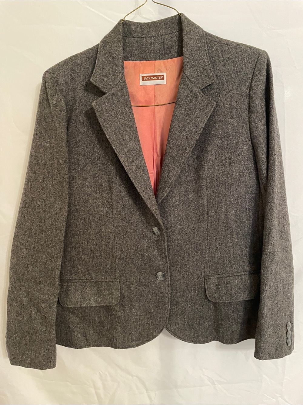 Jack Winter Women's Gray Tailored Wool-Blend Blazer